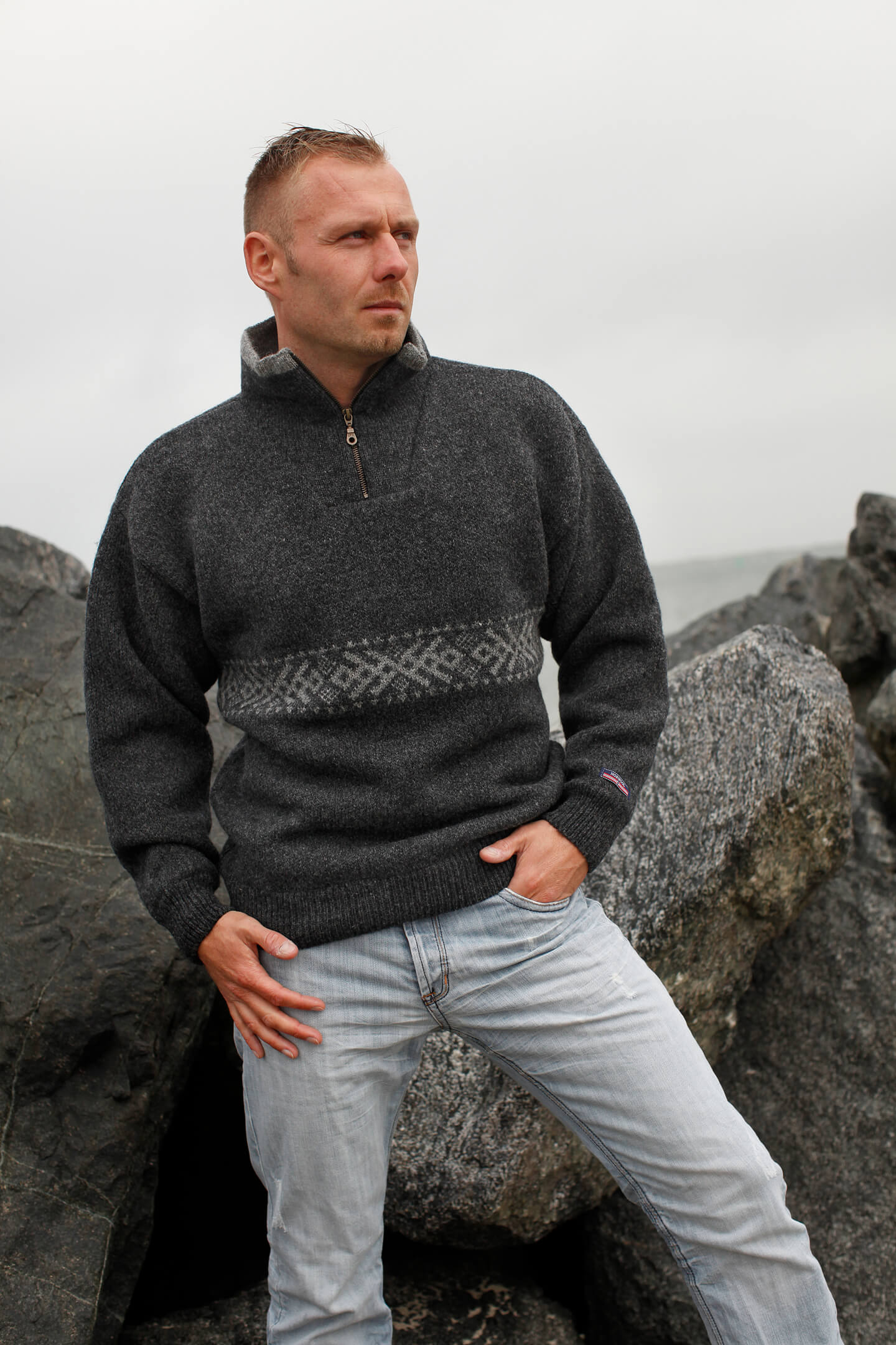 Classic Windstopper Jumper by Norwool of pure new norwegian wool.