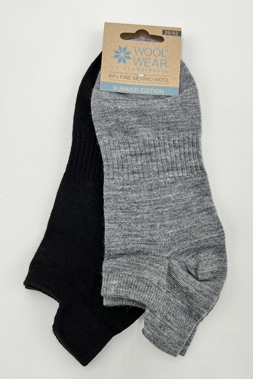 Thin merino footies socks 64% merino wool by WOOLWEAR of Scandinavia