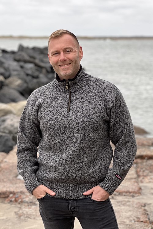 Norwool Wool sweater with zip of pure new norwegian wool